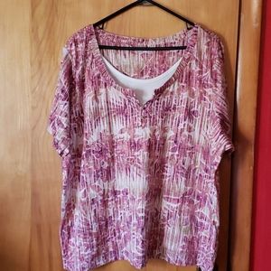 Pink purple top with 4 silver balls, 2x size